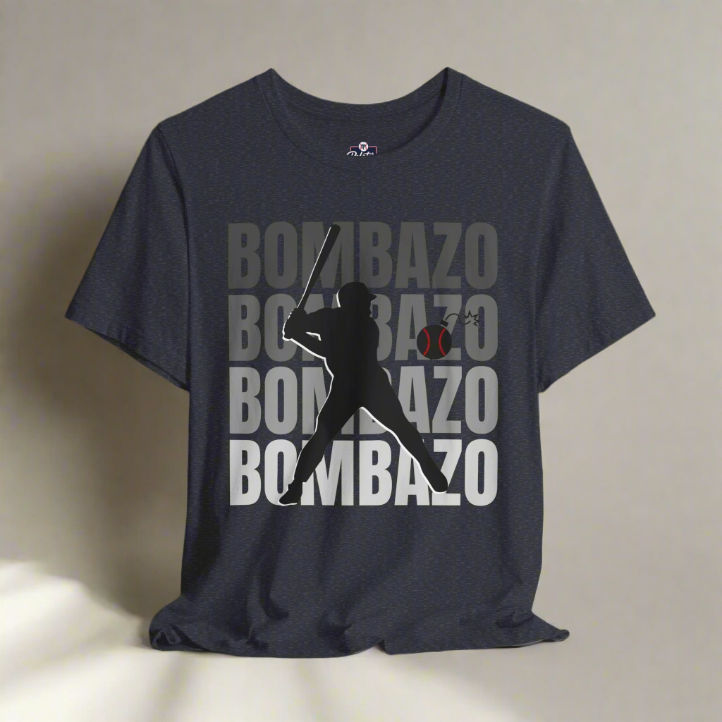 Black t-shirt with graphic design and text on a gray background