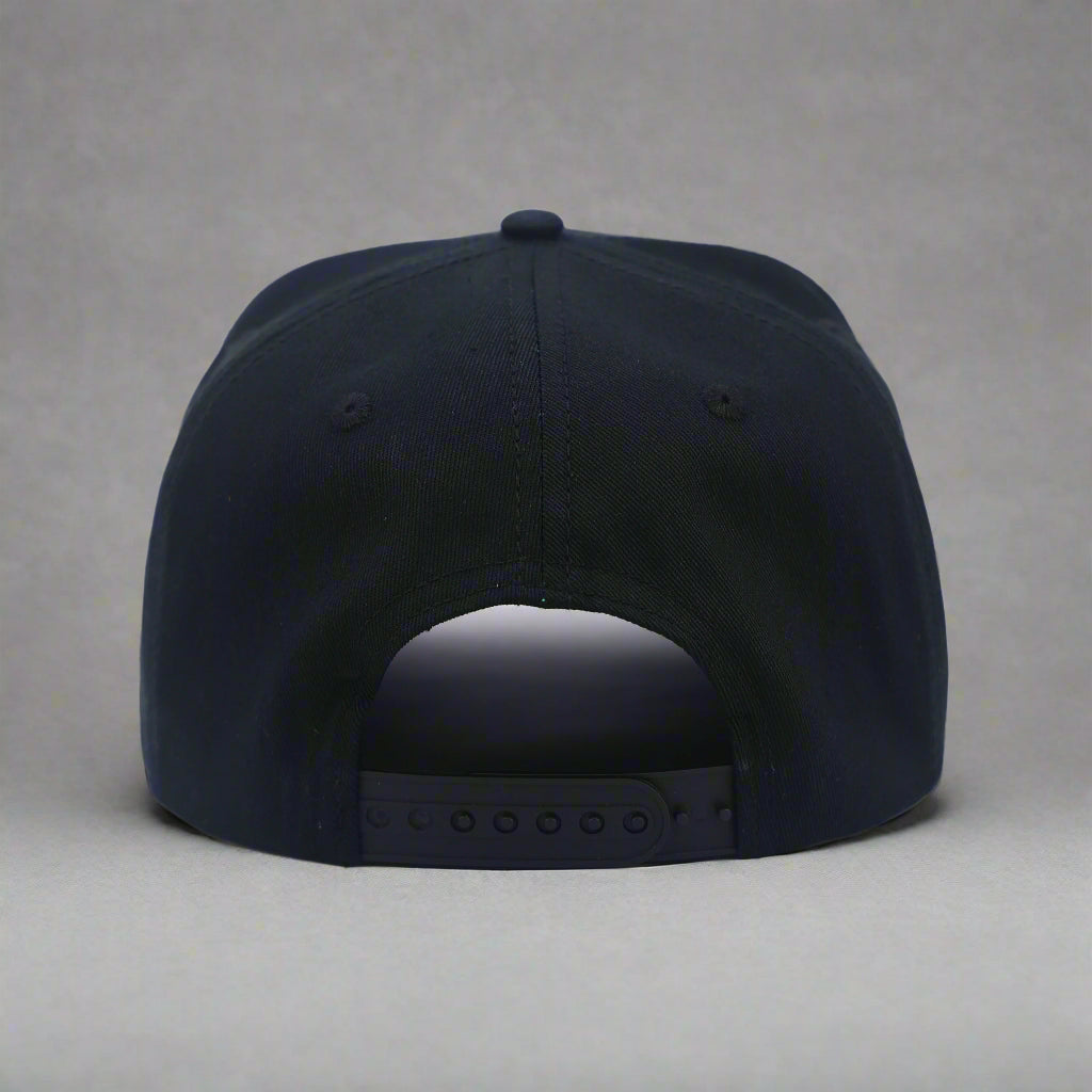 Pelotero Brand Logo Snapback - Black With Blue Bottom Brim