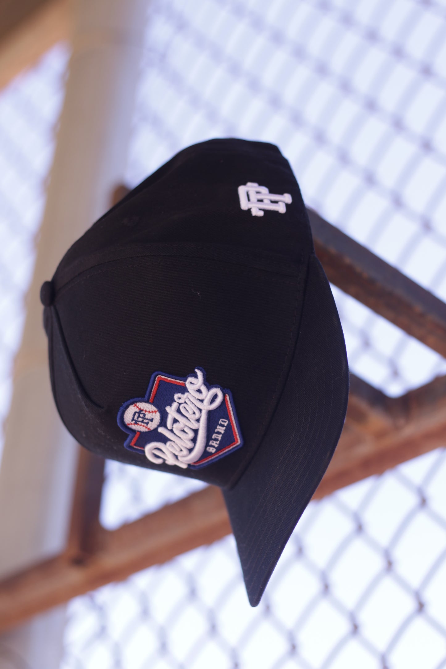 Pelotero Brand Logo Snapback - Black With Blue Bottom Brim