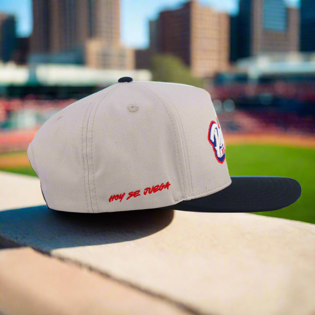 Pelotero Brand Logo- Hoy Se Juega Snapback - Grey with Black Brim